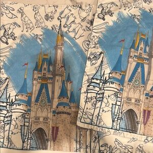 Disney Castle Print Fabric